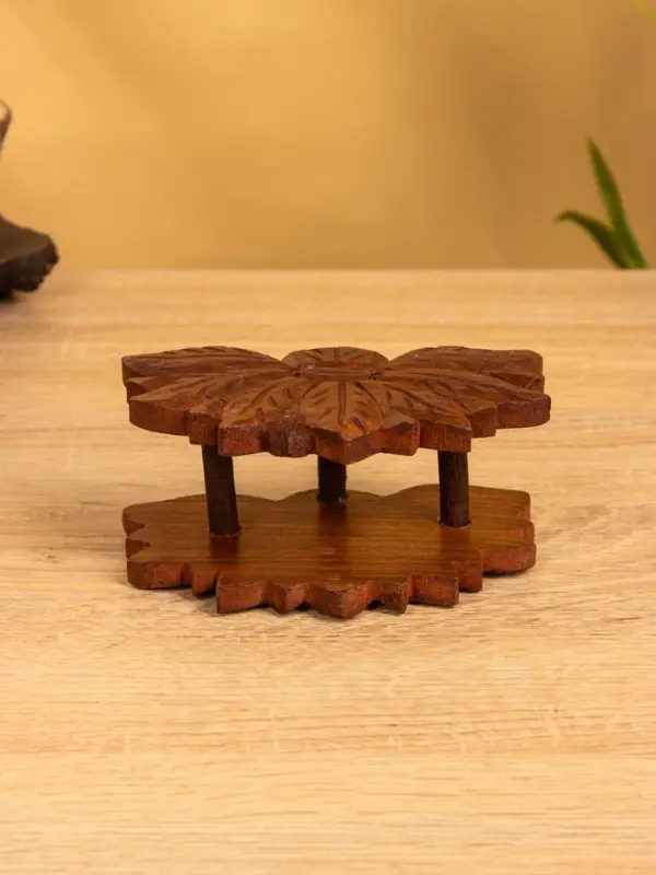 Подставка под горячее  Подставка под горячее "Цветок" (набор 6 шт), 14х10х6 см, дерево шишам