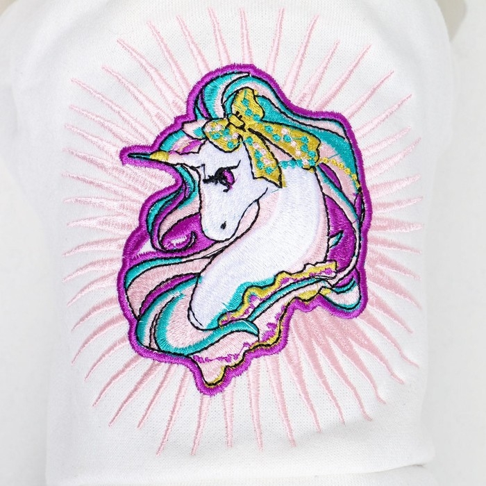 Комбинезон Комбинезон "Единорог", размер 10 (ДС 25 см, ОГ 34 см, ОШ 24 см), бело-синий