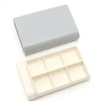 Таблетница, 9.8&times;6.5&times;2 см, 6 секций, серая