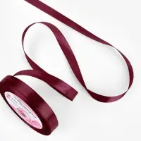 Лента атласная, 12 мм, 23&plusmn;1 м, бордовая №165