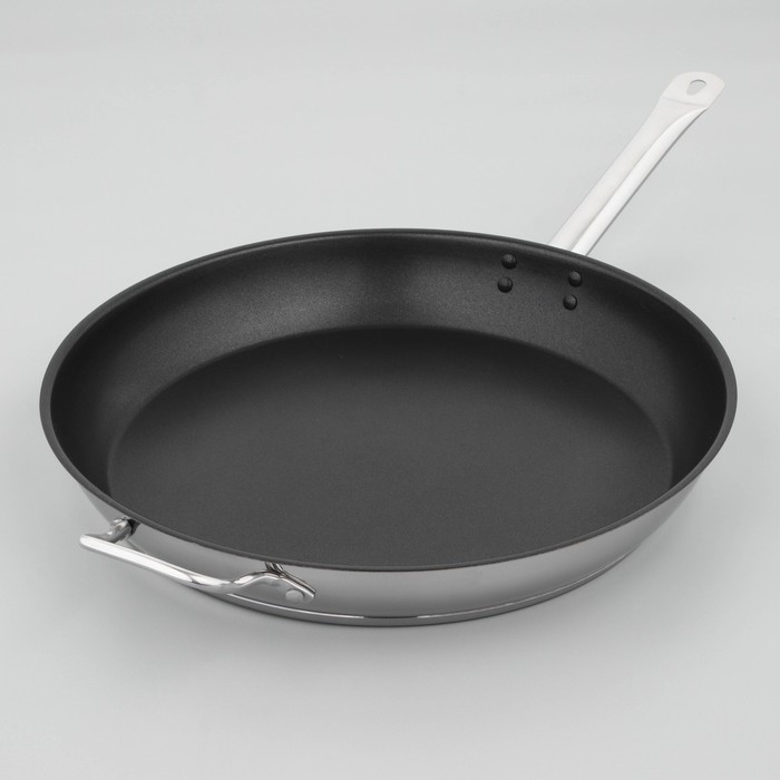 Сковорода «Общепит», d=40 см, толщина корпуса 0,8 мм, дно 3,5 мм, антипригарное покрытие, индукция