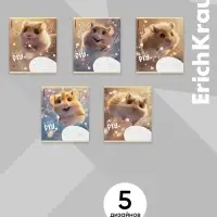 Тетрадь 12 листов в клетку ErichKrause Fluffy, 60 г/м&sup2;, обложка мелованный картон, МИКС