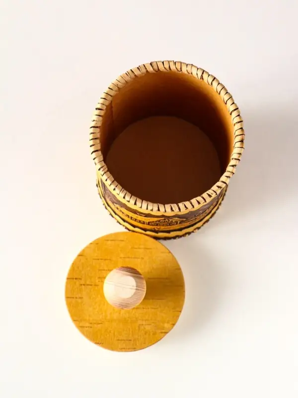 Туес шитый Туес шитый "Домики", D8смхH(с хватком)14см, береста