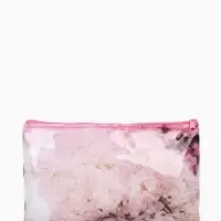 Косметичка-пенал на молнии, с рисунком, розовая