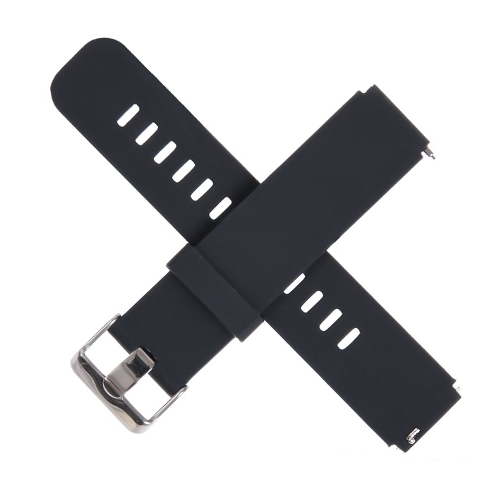 Ремешок для часов 18 мм, с быстросъемными шпильками, силикон, l-21.5 см, черный Ремешок для часов 18 мм, с быстросъемными шпильками, силикон, l-21.5 см, черный