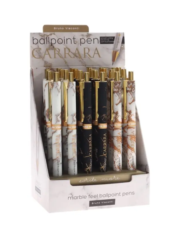 Ручка шариковая автомат BrunoVisconti. Carrara 0.5мм, стерж/син, МИКС Ручка шариковая автомат BrunoVisconti. Carrara 0.5мм, стерж/син, МИКС