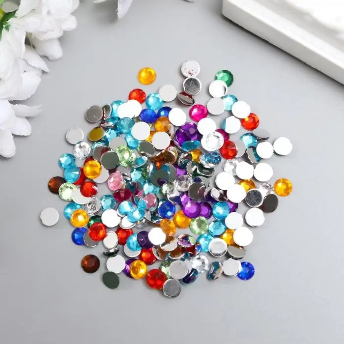 Набор декора для творчества стразы диаметр 0,5 см Набор декора для творчества стразы диаметр 0,5 см "Разноцветные" 12х12,5 см вес - 5 гр