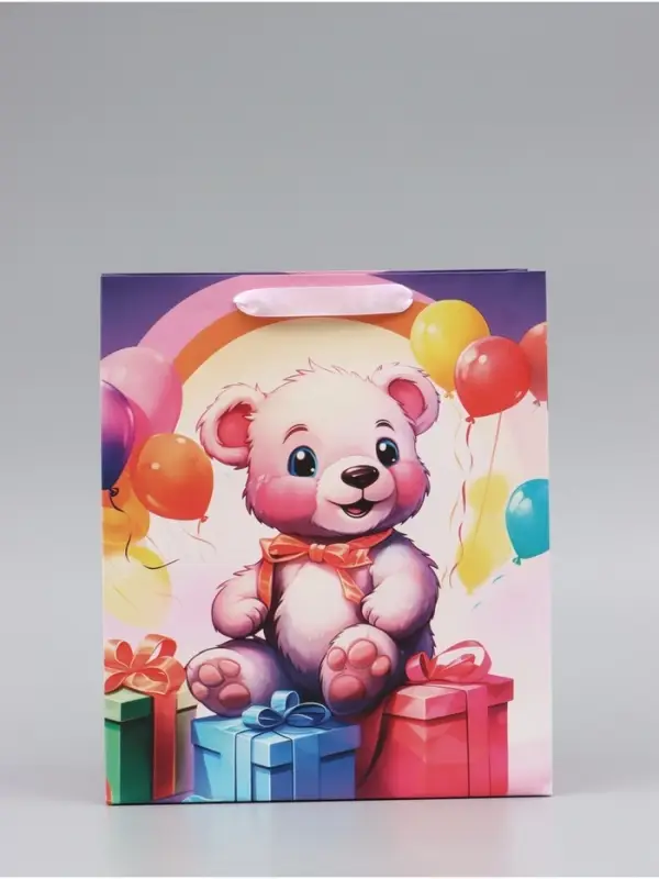 Пакет подарочный вертикальный &laquo;Медвежонок&raquo;, 23&times;27&times;11.5 см
