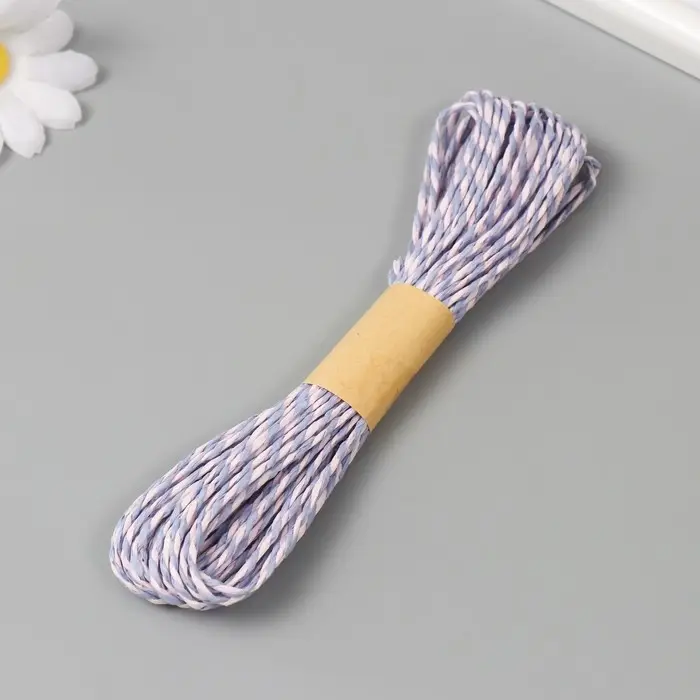 Пряжа 100% целлюлоза "Softino Raffia Color Melange" кручёная, сиреневый закат 10м ±2м