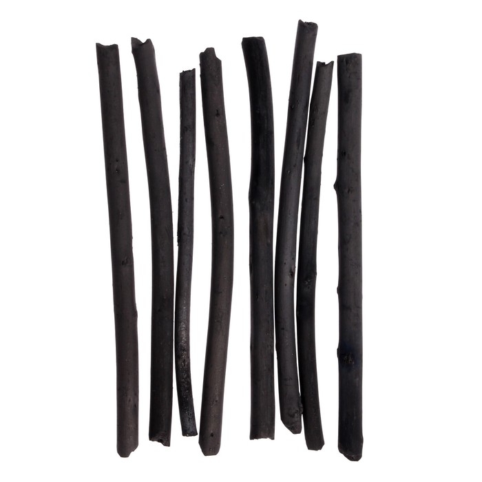 Натуральный ивовый рисовальный уголь 8 шт, 3 - 9 мм диаметр, длина 100 мм, Натуральный ивовый рисовальный уголь 8 шт, 3 - 9 мм диаметр, длина 100 мм, "Подольские товары для художников", в картонной коробке