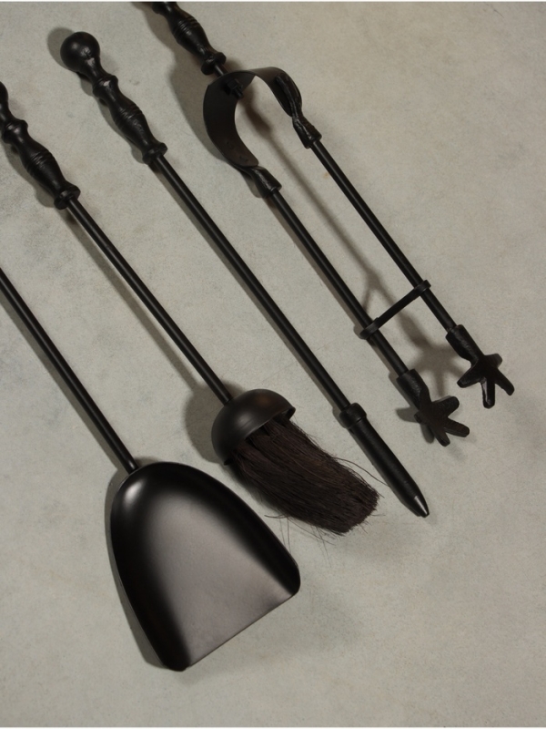 Каминный набор "Пылание" сталь, 4 предмета, 18х8х40 см