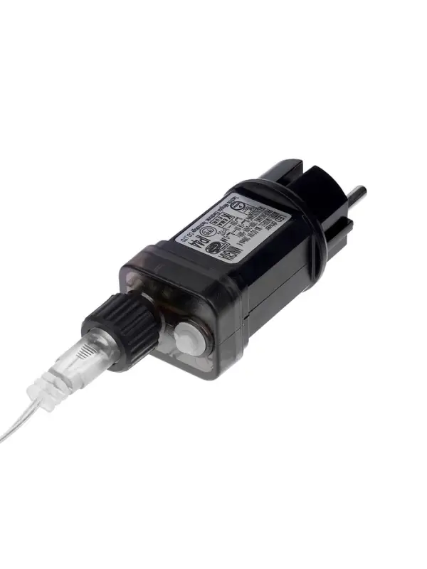 Гирлянда «Нить» 200 м роса, IP44, серебристая нить. 2000 LED, пульт, 36 В, свечение тёплое белое