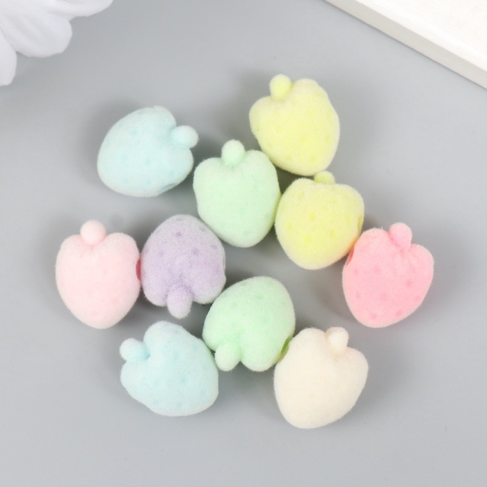 Набор бусин для творчества бархатное напыление "Клубничка" набор 10 шт 1,2х1,3х1,7 см Набор бусин для творчества бархатное напыление "Клубничка" набор 10 шт 1,2х1,3х1,7 см