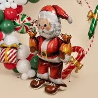 Воздушный шар фольгированный 43" «Дед мороз с подарками», под воздух Воздушный шар фольгированный 43" «Дед мороз с подарками», под воздух