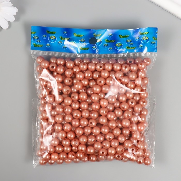 Набор бусин Набор бусин "Жемчуг" d 10 мм, 250 гр, оттенок розового