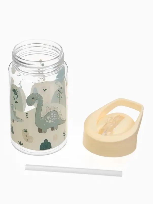 Поильник детский с трубочкой &laquo;Дино&raquo;, 350мл., цвет бежевый Крошка Я