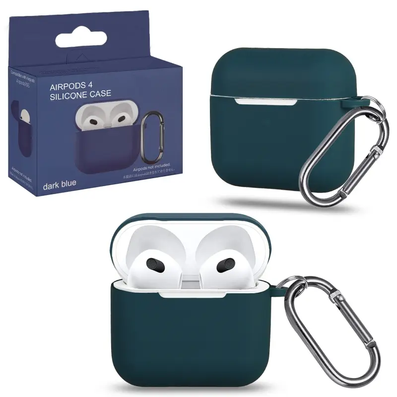 Чехол для AirPods 4 с карабином №19 Blue