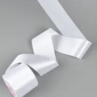 Лента атласная, 75 мм, 23&plusmn;1 м, белая №01