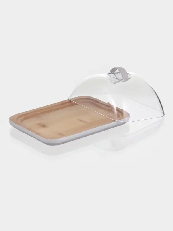 Маслёнка Heaven, 15.5&times;11.5&times;7 см, бамбук, крышка пластик, белая