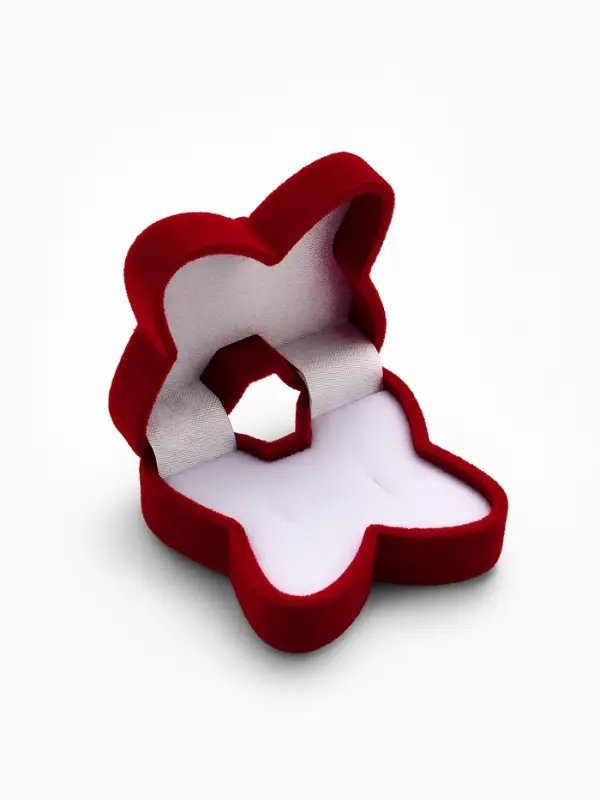 Футляр под серьги, кольцо &laquo;Бабочка&raquo;, бархатный, 5&times;5.5 см, красный