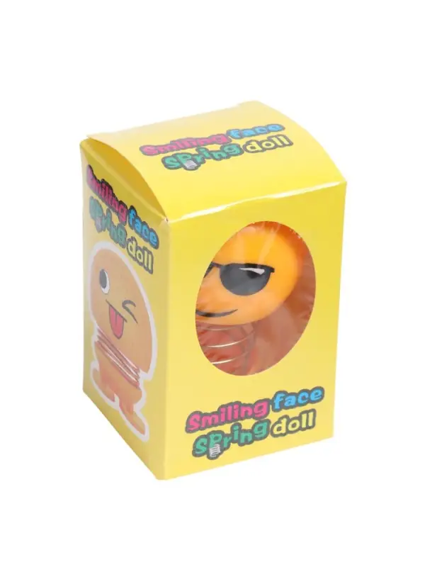 Игрушка на панель автомобиля &laquo;Смайл на пружинке в очках&raquo; желтый