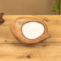 Свеча в кокосе, 18×22×7 см, коричневая