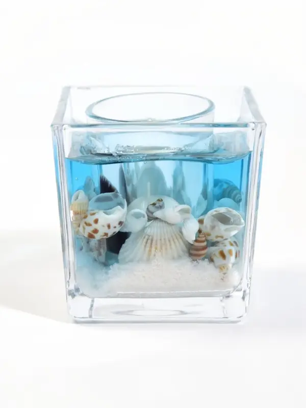 Свеча интерьерная &laquo;Синее море&raquo;, 7.8&times;7.8&times;8 см, (d=4.4 см), 3 ч