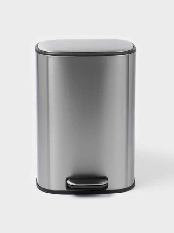 Ведро мусорное с педалью, 12л, нерж. сталь, цвет хром матовый Ведро мусорное с педалью, 12л, нерж. сталь, цвет хром матовый