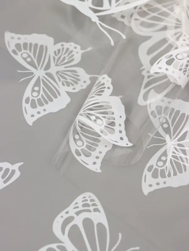 Пленка прозрачная с рисунком «Бабочки» Белый 0.7×8.2±5%м