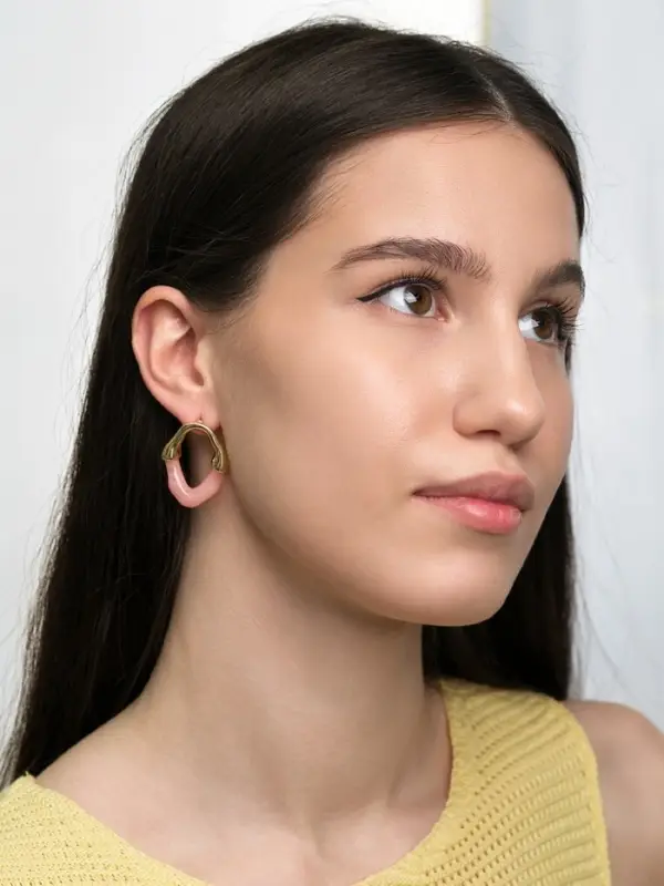 Серьги акрил &laquo;Сталактиты&raquo;, розовые в золоте