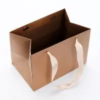 Пакет подарочный с широким дном 20&times;14&times;13.2 см, крафт