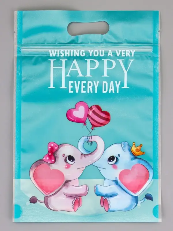 Пакет подарочный, с zip-lock застежкой, 15&times;22 см, МИКС