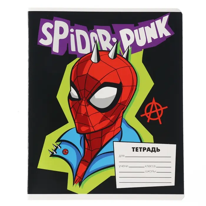 Тетрадь в линейку 18 листов, 5 видов МИКС, обложка мелованный картон, &laquo;Человек-паук&raquo;