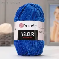 Плюшевая пряжа для вязания спицами, крючком YarnArt, Jeans, Velour, 100% микрополиэстер, 170 м/100 г, (857 василёк)