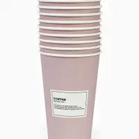 Стакан одноразовый бумажный для кофе "Кофе- это счастье", бежевый 400 мл
