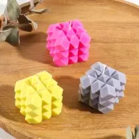 Свеча "Ромбики" 6х6х6 см, соевый воск МИКС