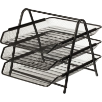 Лоток горизонтальный для бумаг 3секции Attache 295x335x267мм металл черный