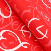 Пленка для цветов, "Сердца", красная, 57х57 см