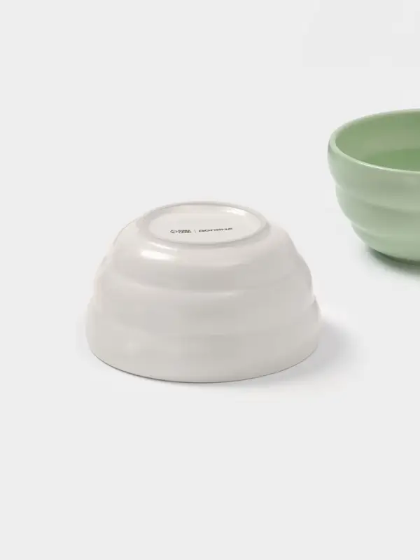 Салатники Доляна &laquo;Зефир&raquo;, 700 мл, d=15.5 см, набор 2 шт., керамика, белые, зелёные