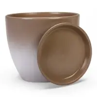 Набор горшков цветочный поддоном 4 шт 0,6 / 1,4 / 2,5 / 5 л керамика капучино Туман