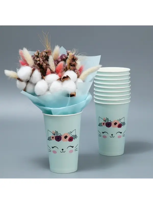 Стакан для цветов влагостойкий &laquo;Котик&raquo;, 400 мл