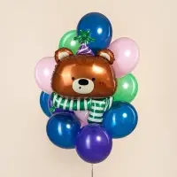 Воздушный шар фольгированный 38" &laquo;Мишка в колпачке&raquo;