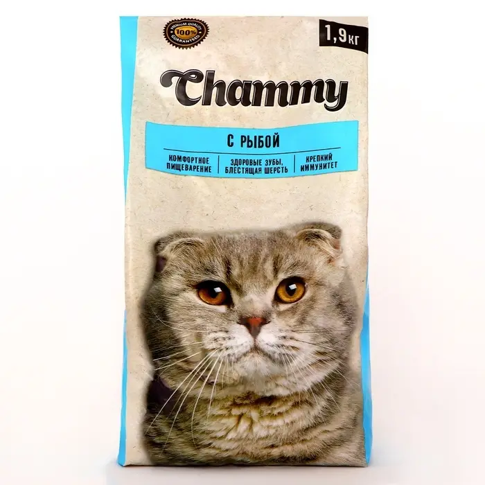 Сухой корм Chammy для кошек, рыба, 1.9 кг