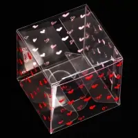 Складная прозрачная коробка из PVC, для упаковки подарков, «Сердца», 5×5×5 см