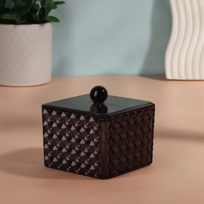 Органайзер для хранения &laquo;Black Secret&raquo;, с крышкой, 9.5&times;9.5&times;7 см, чёрный