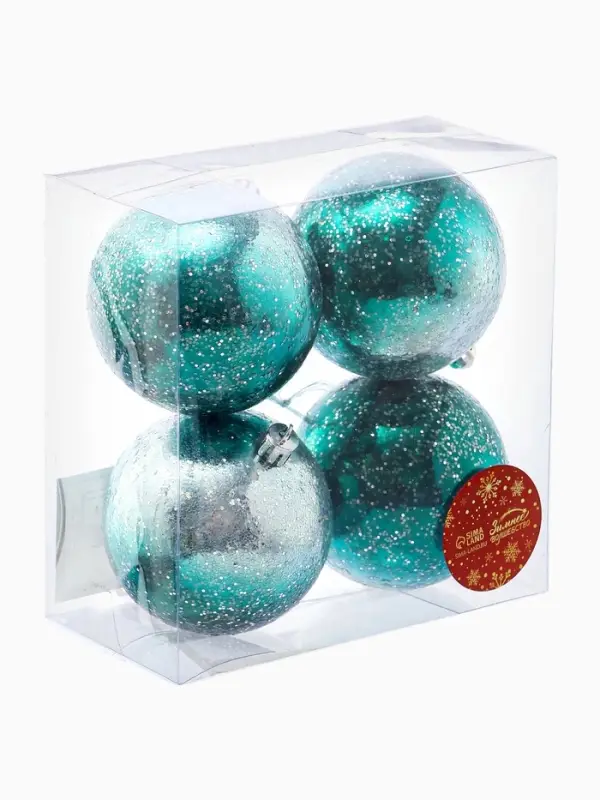 Ёлочные игрушки &laquo;Джейн космос&raquo;, шары новогодние, d=8 см, 4 шт., изумрудный