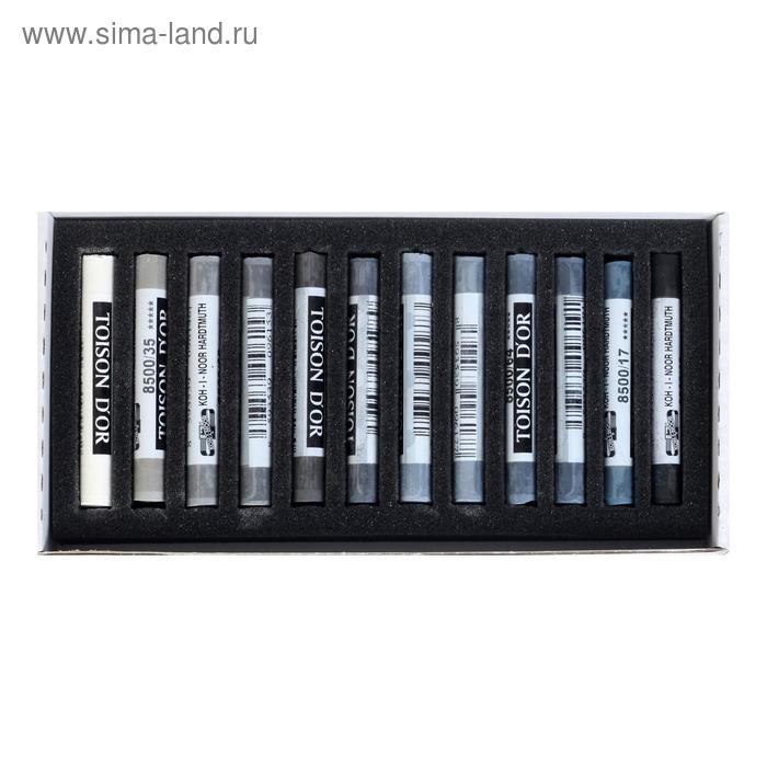 Пастель сухая художественная 12 цветов Soft Koh-I-Noor TOISON D`OR 8522, градация серого Пастель сухая художественная 12 цветов Soft Koh-I-Noor TOISON D`OR 8522, градация серого