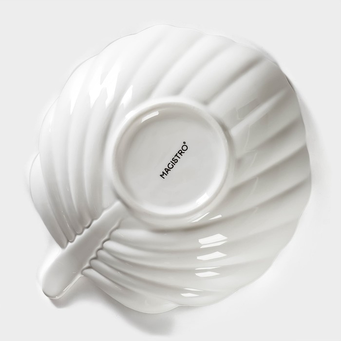 Салатник фарфоровый Magistro «Лист Бланш», 800 мл, 24,5×20,5 см, цвет белый Салатник фарфоровый Magistro «Лист Бланш», 800 мл, 24,5×20,5 см, цвет белый