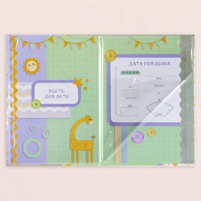Свидетельство о рождении Свидетельство о рождении "Жираф" тиснение, А5