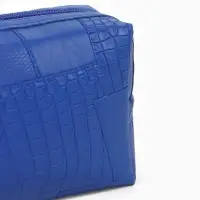 Косметичка ONE COLOR, на молнии, искусственная кожа, синяя